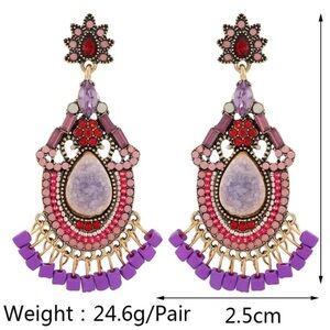 Boho Crystal Drop Earrings